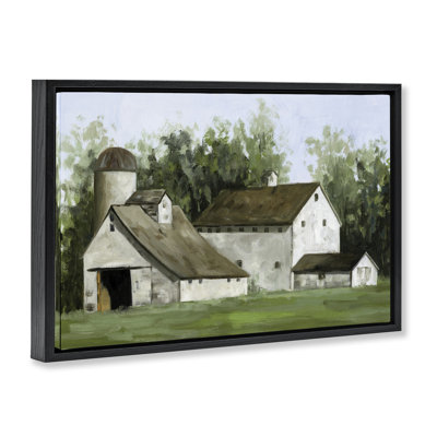 Toile flottante encadrée "White Barn Farmhouse" par White Ladder