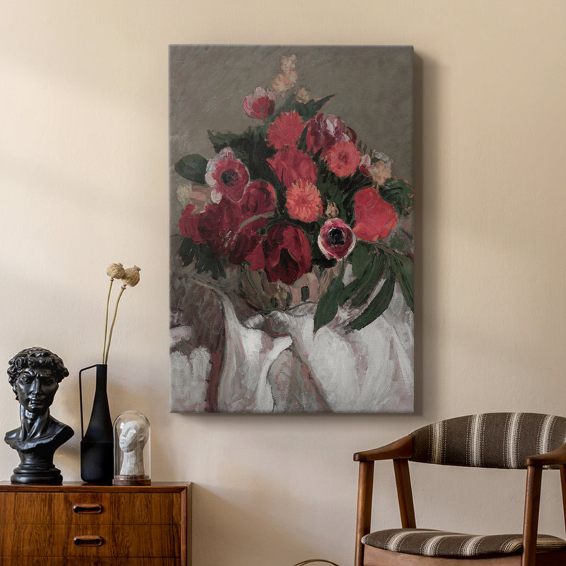 Imprimé floral rétro CCLXV - galerie Cavas sur mesure, H 18 po x l 12 po