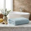 Ensemble de deux serviettes de bain géométriques turquoise en coton turc 27" x 54"