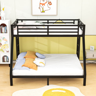 Twin XL Over Queen Metal Bunk Bed With 2 Side Ladder