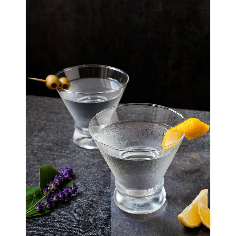 Afina Crystal Stemless Martini Glass Set of 8