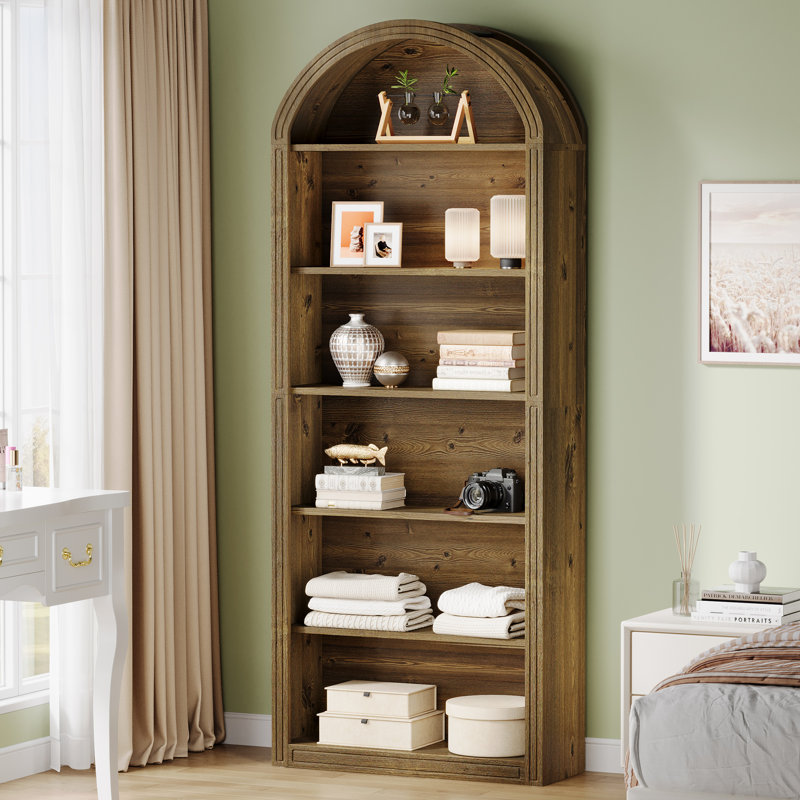 80cm W Bookcase, Brown, 8 Shelves