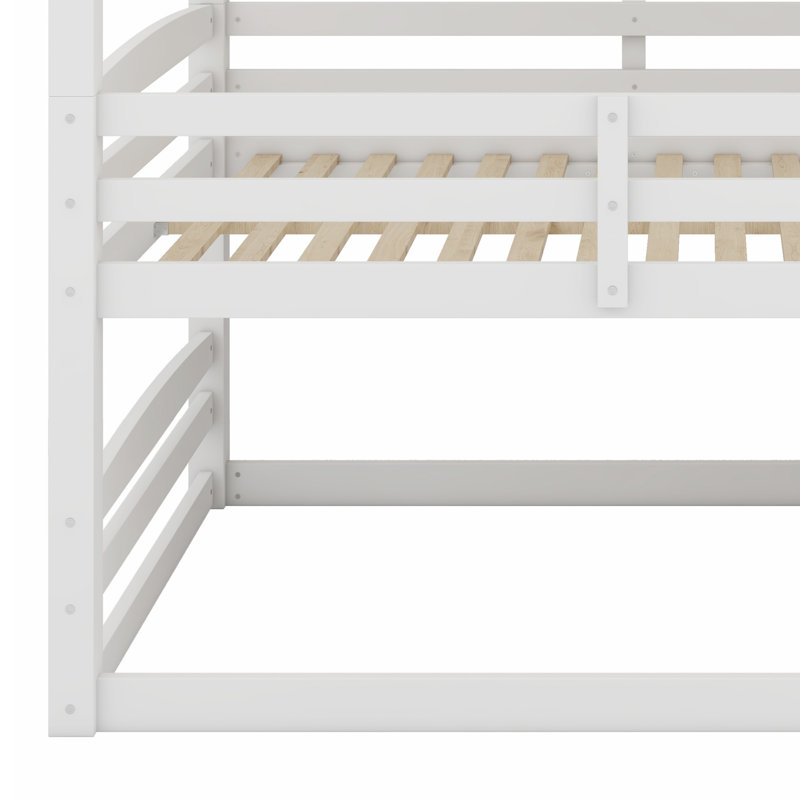 Triple Bunk Bed With Storage Staircase,Separate Design, White