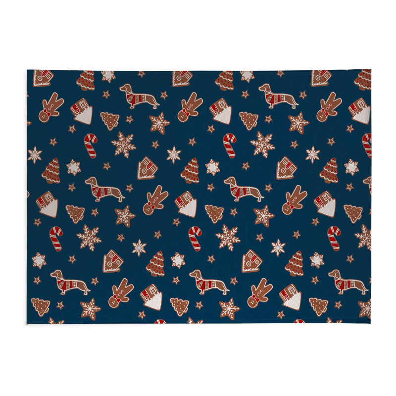 Tapis de cuisine Ginger All The Way Dk, Rectangle 4pi x 6 pi, Bleu très foncé