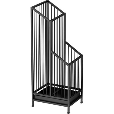 2-Tier Black Metal Umbrella Stand