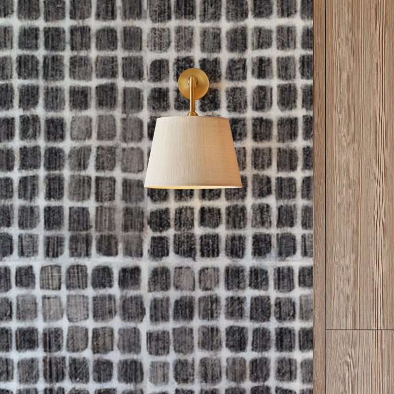 Weathered Mosaic - Papier peint par Norman Wyatt Home, Noir et blanc, Toile de ramie synthétique, Non-Pasted