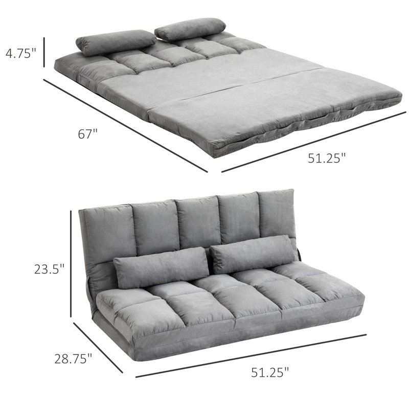 Fauteuil de lit ajustable - pliable en gris et réglable, 2 coussins, peu encombrant, robuste et convertible