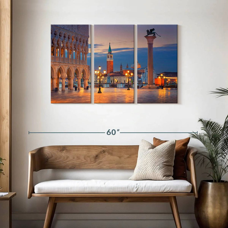 Sebbie Piazza San Marco matin, H 28 po x l 45 po