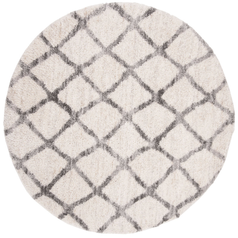 Nowakowski Shag 200 Performance Geometric Rug, Round 5'3"