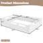 Lit plateforme grand format avec garde-corps pleine longueur, base de lit grand profil bas, aucun sommier tapissier requis, blanc-130188621