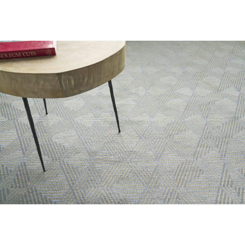 Pavilion Wool Geometric Area Rug in Ivory, Rectangle 10' x 13'6"