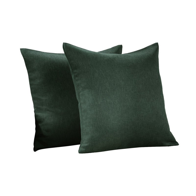 Housses de coussin rectangulaires en lin uni, Vert canard