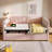 Upholstered Twin Size Daybed, Hydraulic Storage Twin Bed Frame with USB & Type-C Charging (Without Mattress)-924841025