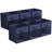 Sorbus 11" Storage Bin with Clear Window – 6-Pack Foldable Fabric Organizers, Navy Blue-115332352