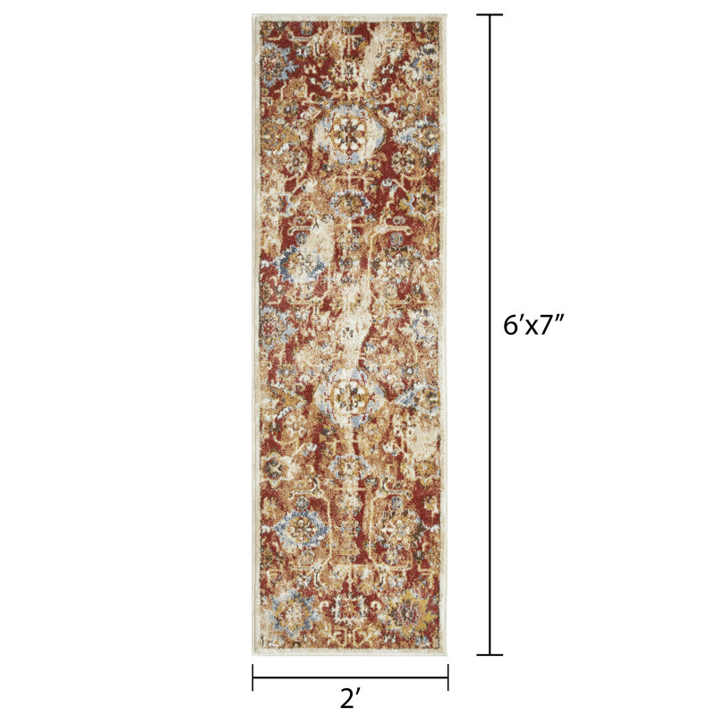 Raashi Washable Abstract Indoor Rug, Runner 2' x 6'7"