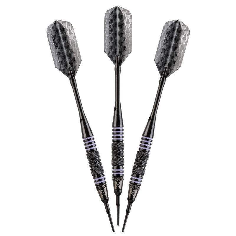 Viper Bobcat Adjustable Soft Tip Darts, 10 Black and Purple Rings