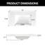 Lavabo de salle de bain simple rectangulaire en résine 36 po x l 19,48 po avec trop-plein