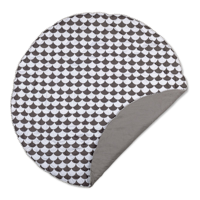 Jeu en tissu rond noir feston Celise