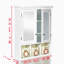 Armoire de rangement pour salle de bain, armoires à pharmacie pour salle de bain avec miroir, 2 portes, 2 tablettes réglables et 3 paniers de rangement en bois de style mural pour salle de bain