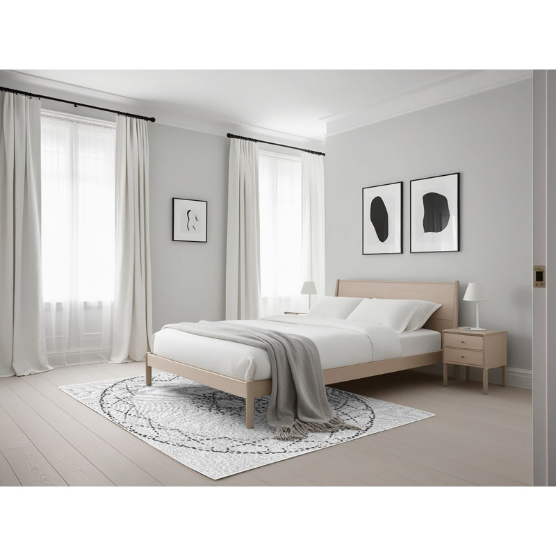 Tapis gris tissé à la machine, Rectangle 5 pi x 7 pi