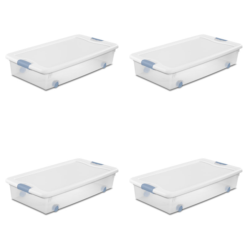 Sterilite Plastic Clear Stackable Latching Storage Box Container
