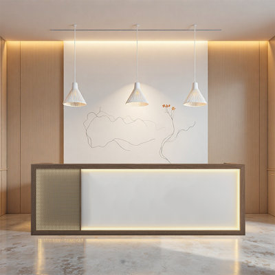 Retro Stylish Service Desk – Fashionable Multi-Use for shopping mall,Barber Shop,Milk tea shop and Company