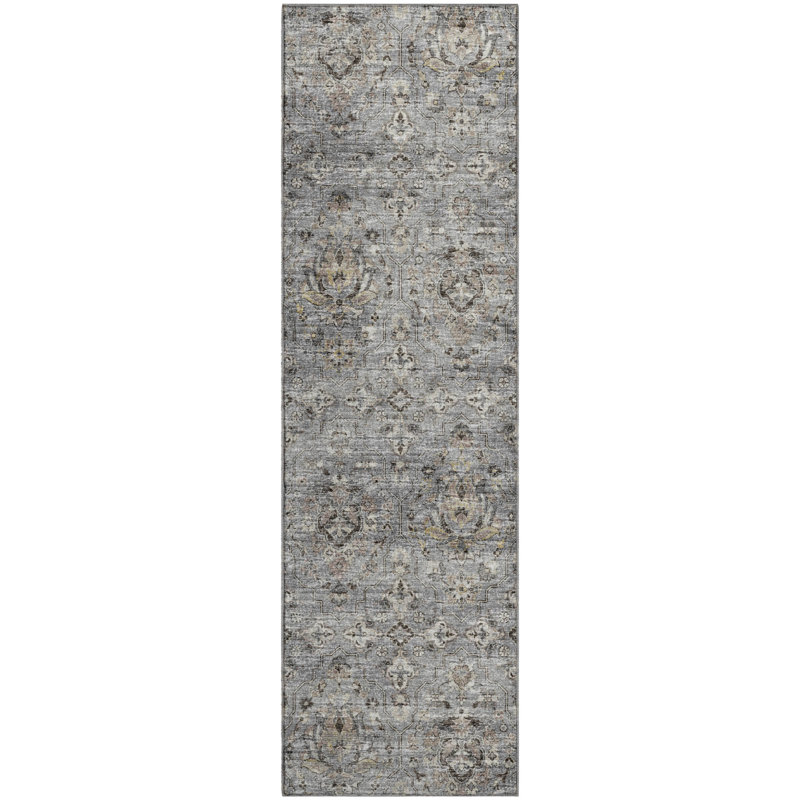 Tapis en frêne de qualité supérieure lavable à la machine Alliah AMF94, Tapis de couloir 2 pi 3 po x 7 pi 6 po