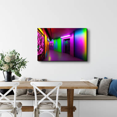 Neon Orchid Framed Canvas Wall Art - Pop Art by Stephen Chambers