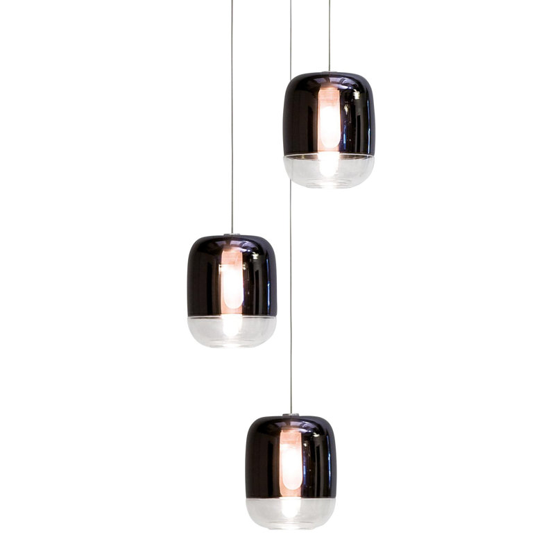 Gong 3 - Light Chrome Cluster Pendant, Black