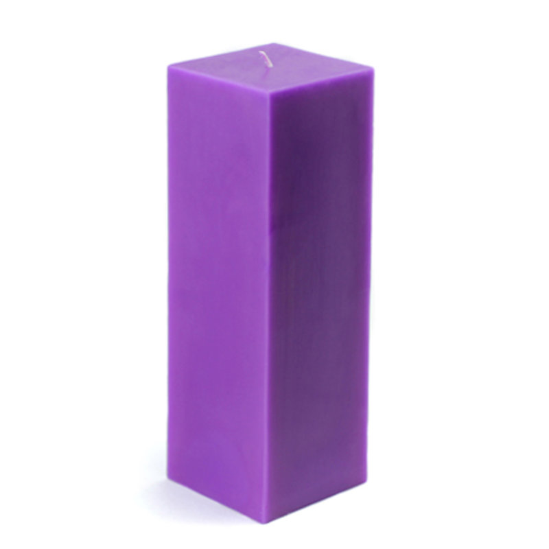 Bougie cylindrique sans parfum, Carré mauve
