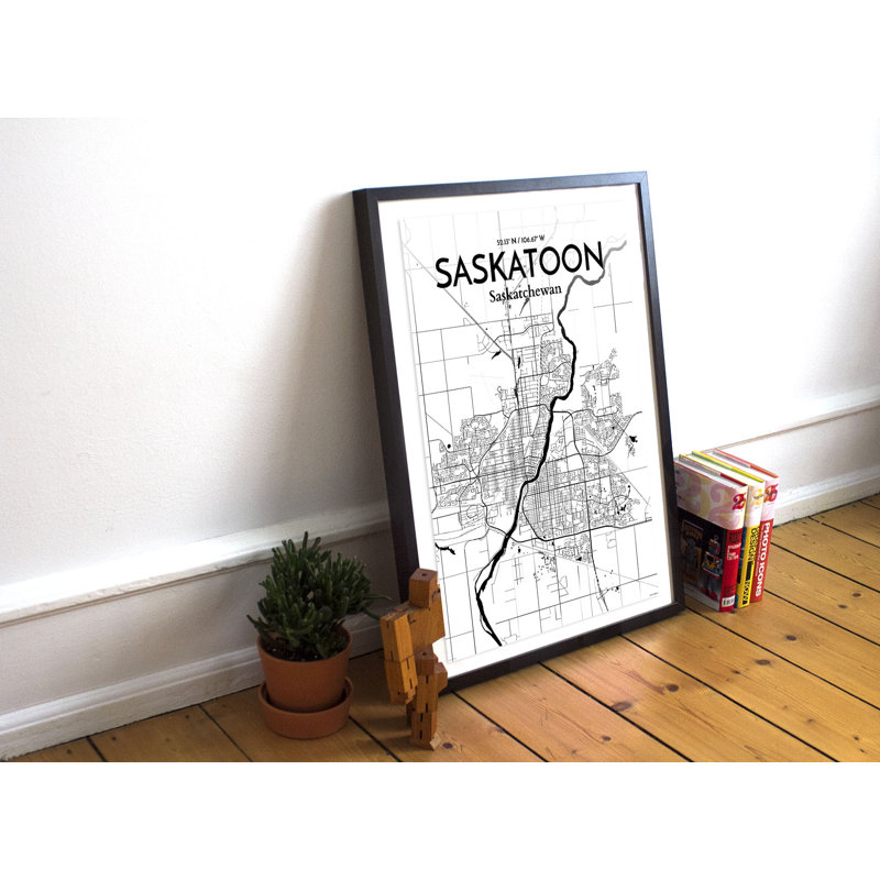« saskatoon city map », impression, H 27,6 po x l 19,7 po