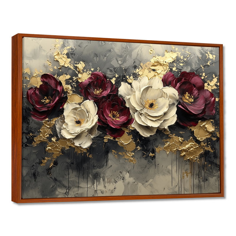 Bourgogne, coquelicots, paysage de rêve la nuit I - Coquelicots, reproductions encadrées, H 16 po x l 32 po, Cadre flottant