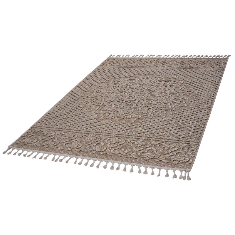 Collection Medallion Indoor/Outdoor Area Rug, Beige, Rectangle 6'7" x 7'9"
