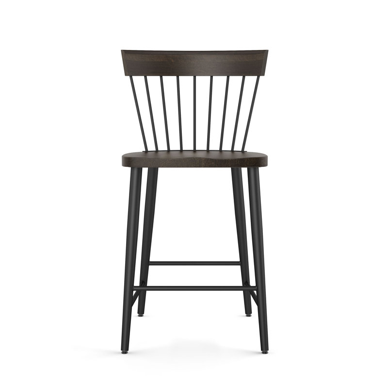 Tabouret de comptoir en bois massif 26 po Gregorita, Marron foncé