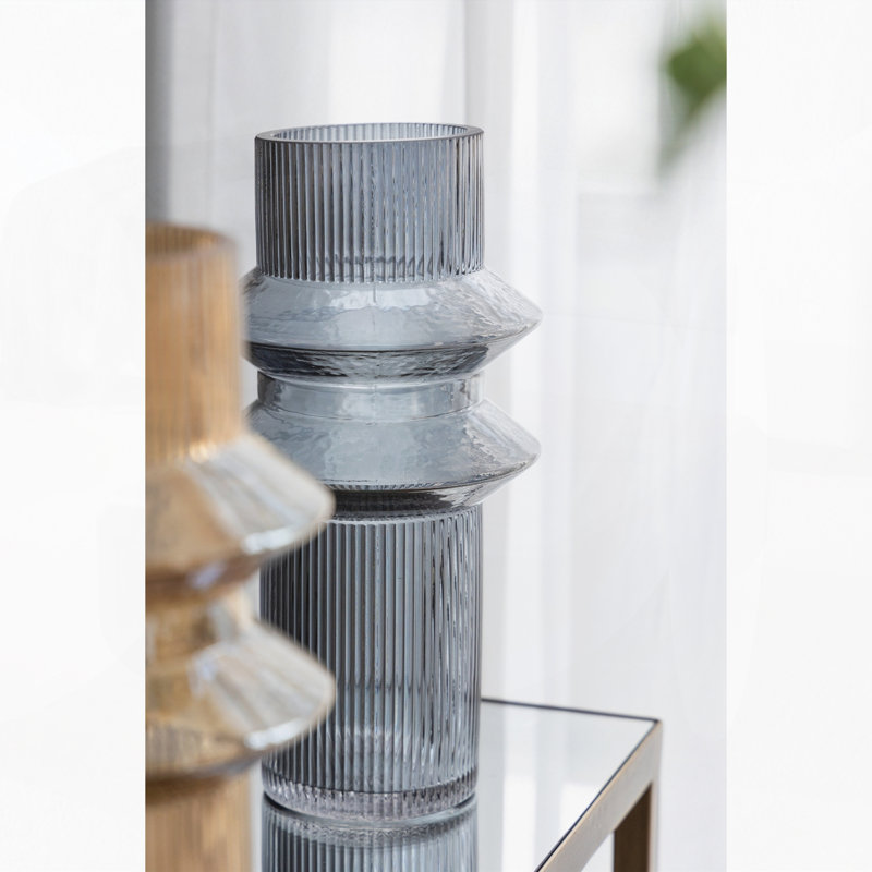 Vases d'appoint cannelés cannelés, ensemble de 2