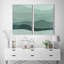 "Minimal Landscape Faded Green Gradient Wave Landscape", art moderne sur toile, 2 pièces-92285671-92285667