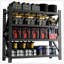 Étagère de garage robuste de 5000 lb, unité de rangement réglable en métal à 4 tablettes (H 63 po x l 67 po x P 23,7 po), capacité de 5 000 lb de rayonnage industriel pour l'entrepôt, noir