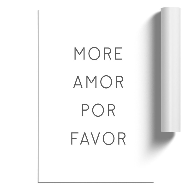 More Amor Por Favor - Frameless Print, 84cm H x 59cm W x 0.1cm D