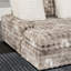 Chaise longue grise moderne avec connexion, doublure en fausse fourrure, douille spacieuse et rembourrée de coussins et porte-gobelets, ultra fourrure, généreusement rembourrée