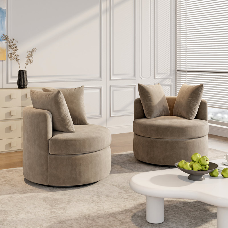 Ensemble de 2 chaises pivotantes rembourrées, Armée