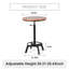 SET OF 3,Bar Table (30.31"-35.43") & 2 Counter Stools (17.7-24.4") Set For Pub Kitchen(Desktop Dia23.6”)