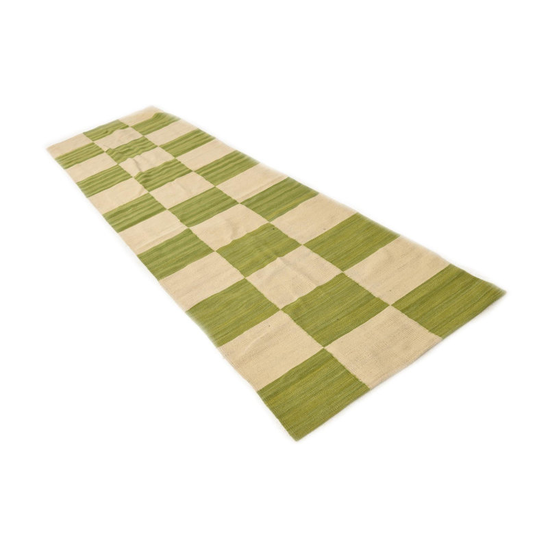Tapis de couloir vert ivoire Orta
