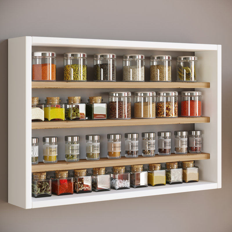Quantrez Wood Spice Rack, 40cm H x 60cm W x 10cm D