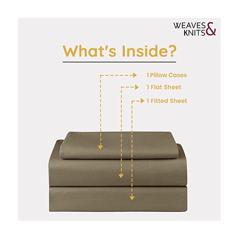 Microfiber Solid Colour Sheet Set, California king Sheet Set, Sand