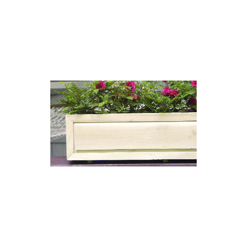 Neves Handmade Wood Window Box Planter, 8" H x 37.5" W x 11.5" D