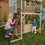 KidKraft Cozy Escape Two-Level Wooden Garden Playhouse with Slide, Kitchen and Rock Wall - Navy-126105957