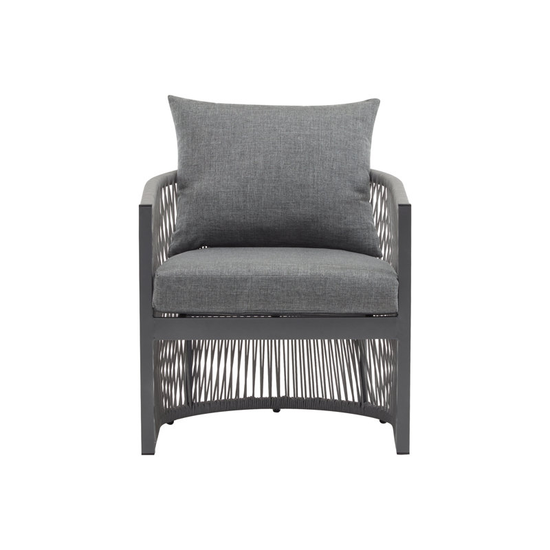 Chaise de patio en aluminium pour l'extérieur, Gris, Gris