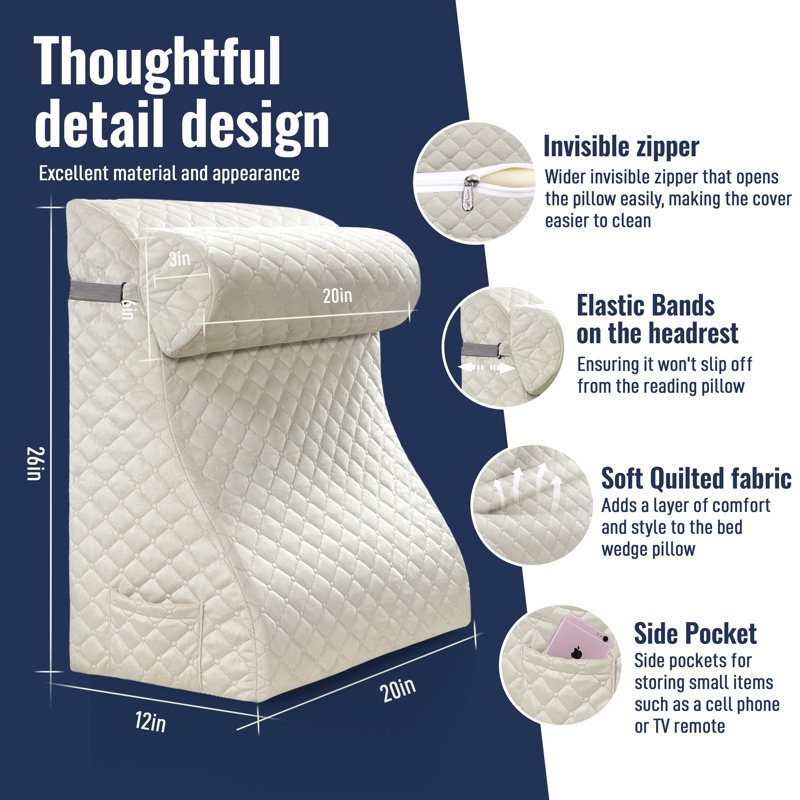 Triangular Backrest Cushion, Ivory