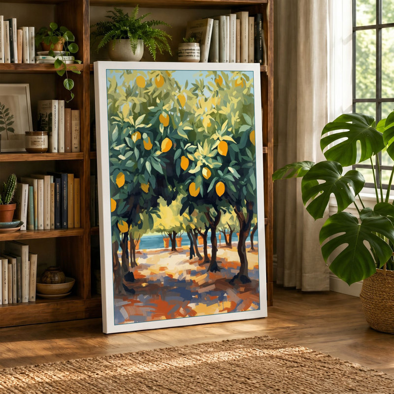 Lemon Grove at Noon Coastal - Wrapped Canvas, 18x12 - 45.7 x 30.5 cm, Ochre Border