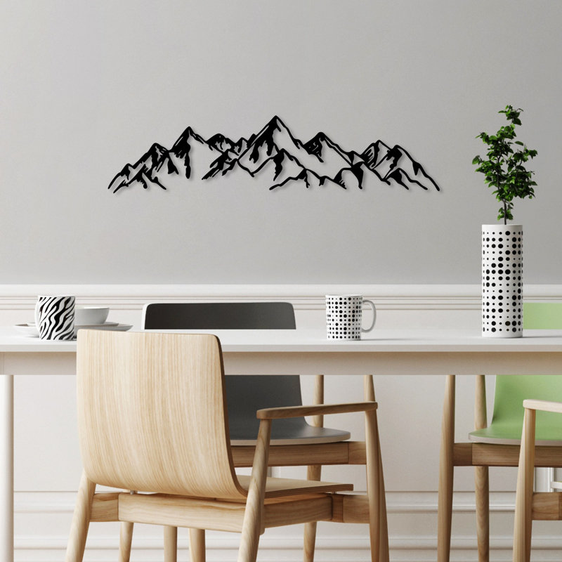 Accessoire mural élégant en métal noir élégant, 24,4 po x 5,5 po | Fabrication 100% métal, épaisseur: 0,06 po | Conception murale facile pour une décoration intérieure élégante | Léger à 0,37 lb, parfait pour toute pièce